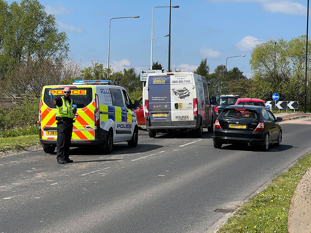 Updated: Road cleared after three-vehicle crash near York school