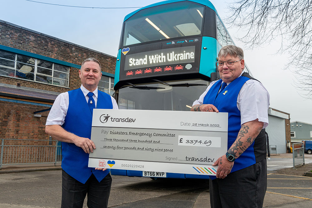 Yorkshire bus company raises £3.3K for Ukraine appeal