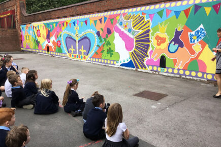 Huge Jubilee mural unveiled at York school as pupils gear up their royal celebrations