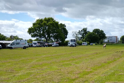 Travellers set up camp on York school sports pitch