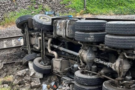 Updated: Railway open again in Scotland after a lorry ended up on the line