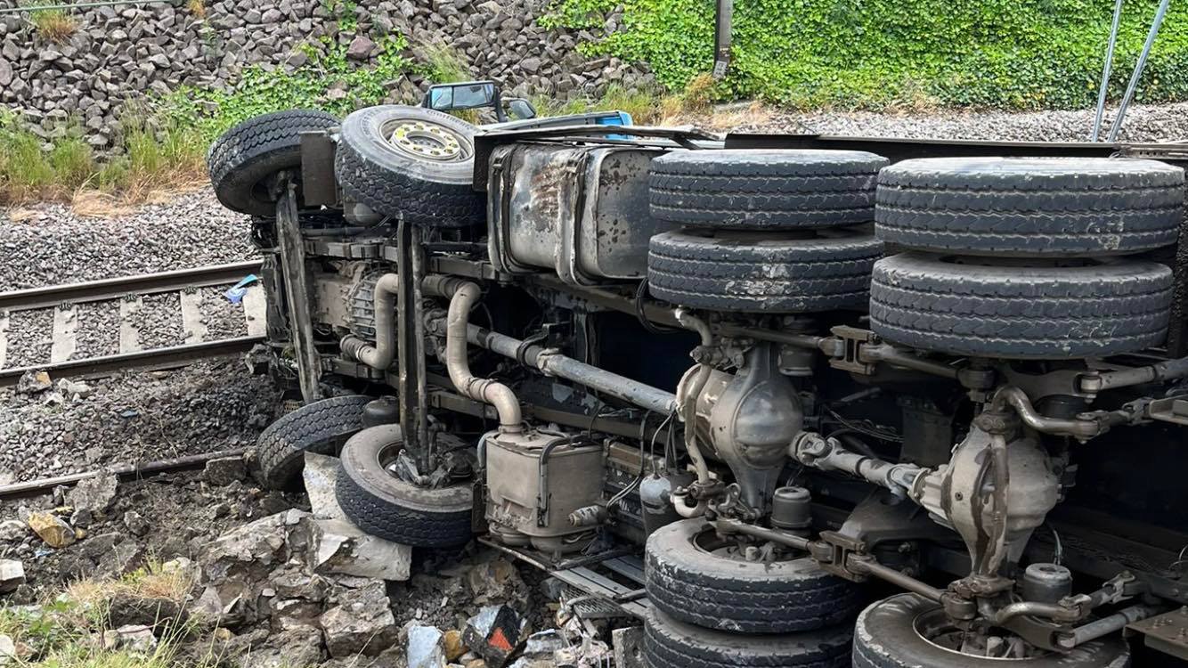 Updated: Railway open again in Scotland after a lorry ended up on the line