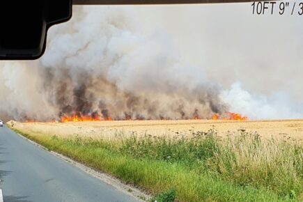 Updated: Watch as huge fire takes hold in a farmers field