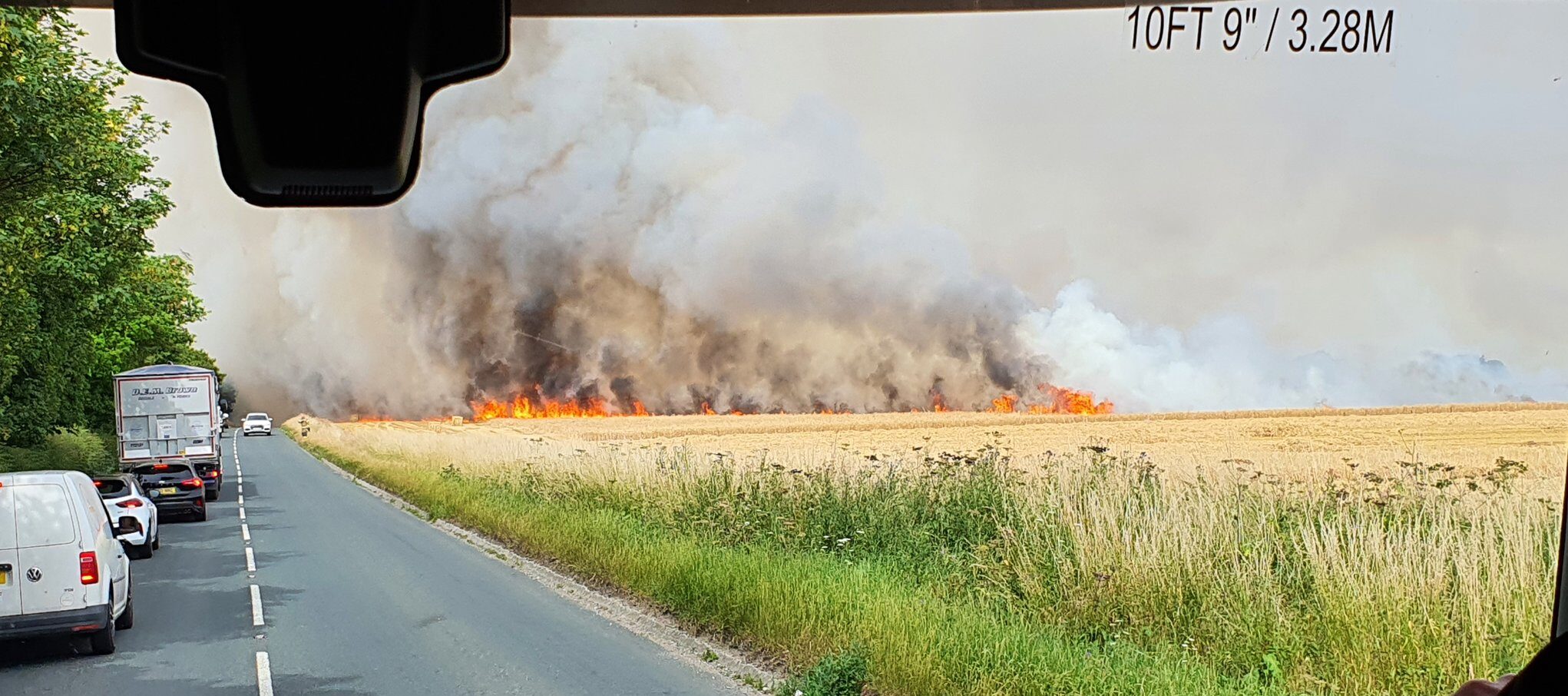 Updated: Watch as huge fire takes hold in a farmers field