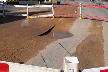 Updated: A64 closed for up to 48 hours after a water main burst