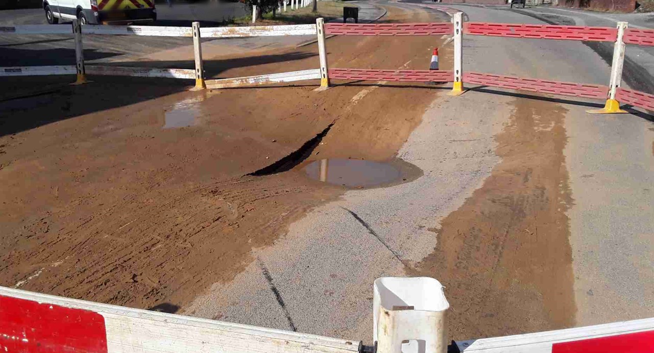 Updated: A64 closed for up to 48 hours after a water main burst