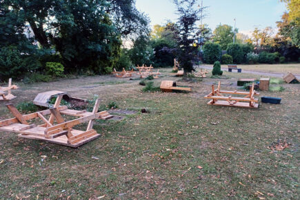 Fury as vandals trash York park and rip trunk off grass elephant
