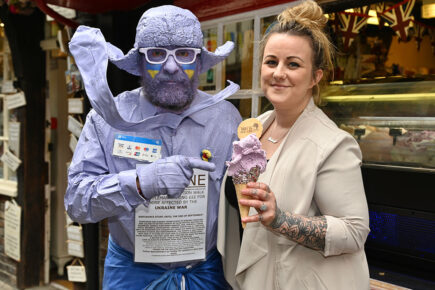 Watch: York’s Purpleman now has his very own ice cream. Can you guess the colour?