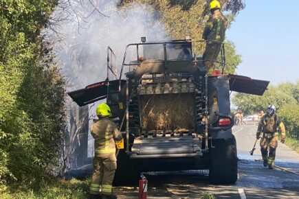Tractor fire closes Ryedale road