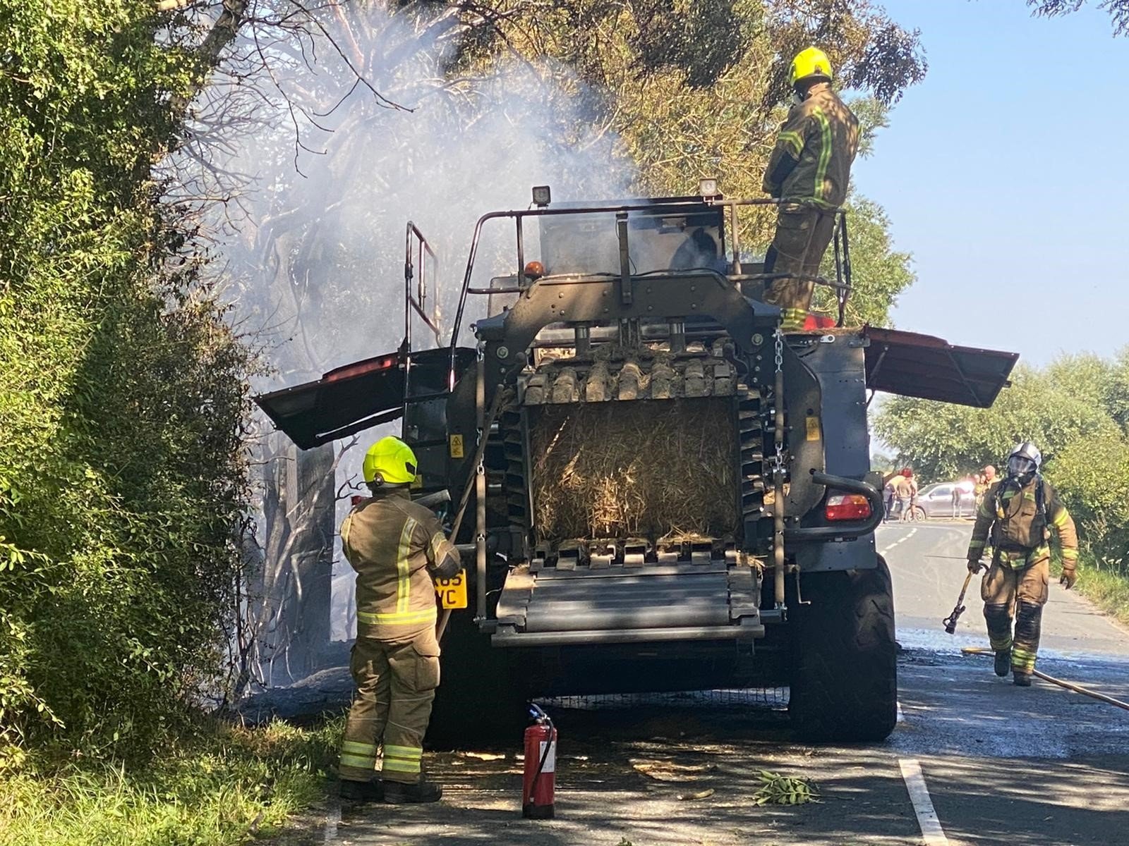 Tractor fire closes Ryedale road