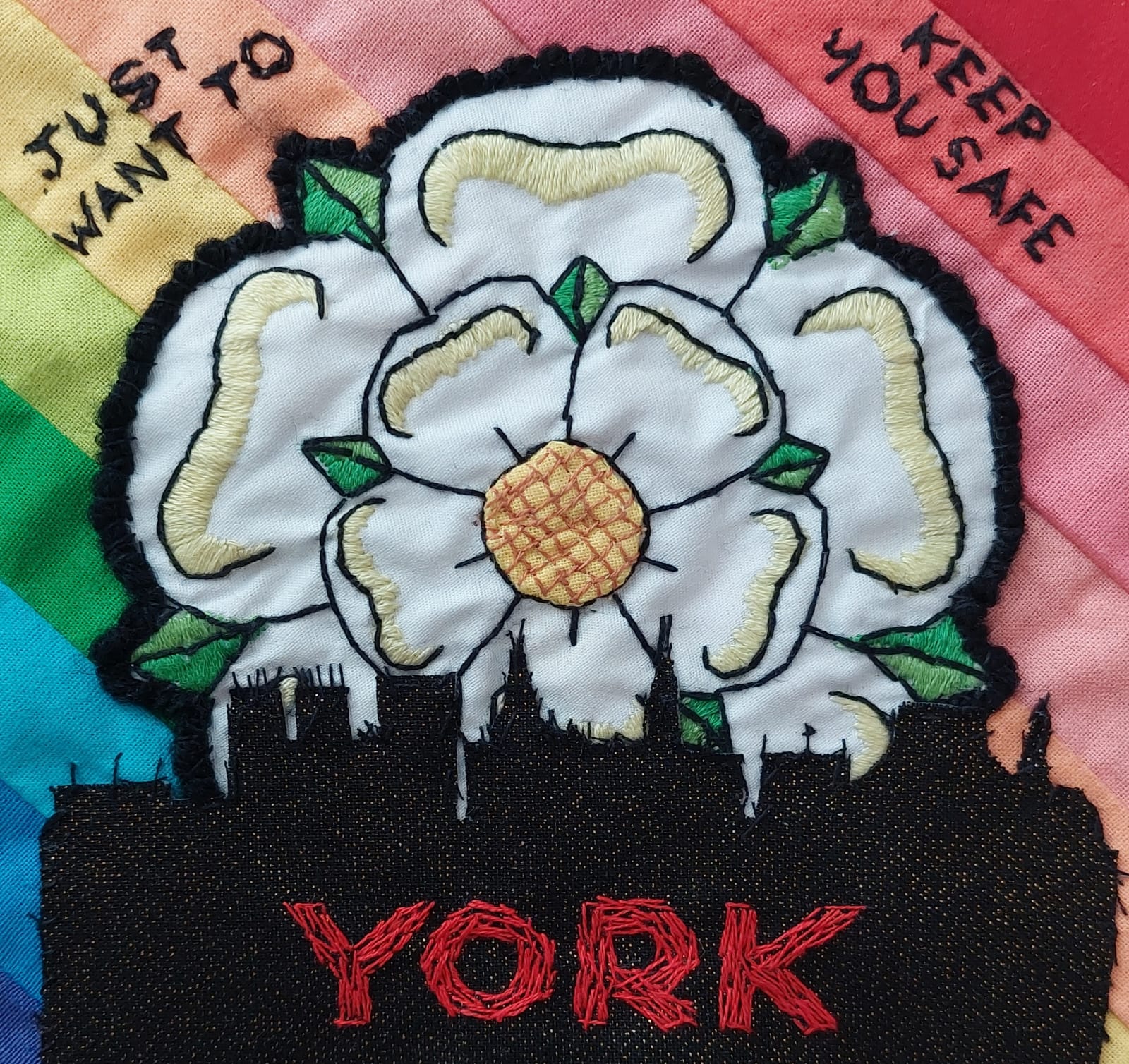 York MP shows off her design for a Parliamentary Covid Quilt square