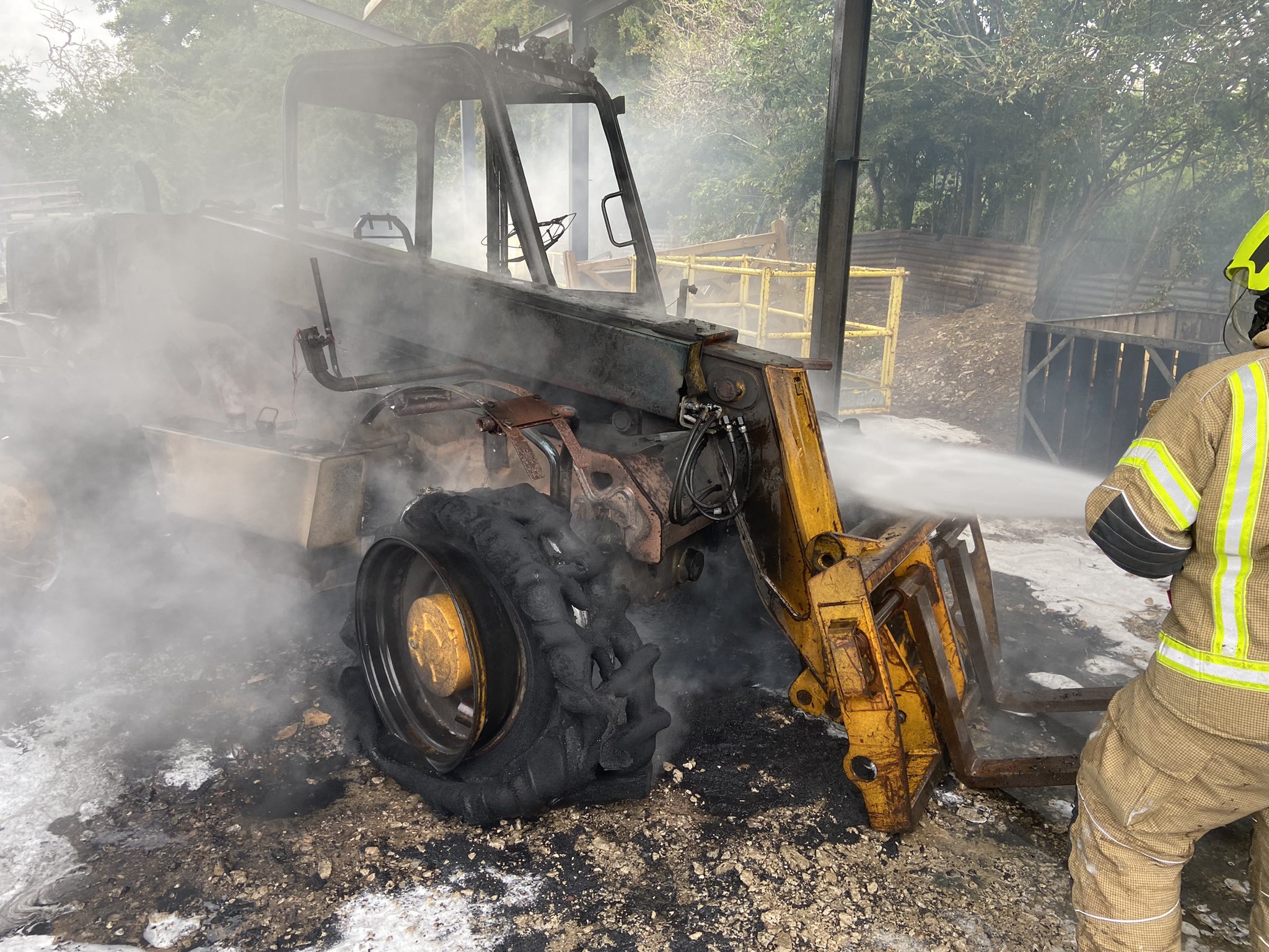 Crews called in to deal with a fire on a farm