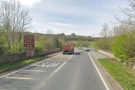 Car hits roundabout and bursts into flames at North Yorkshire beauty spot