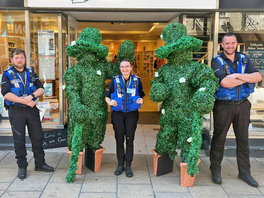 Is it a bush? Is it a shrub? No, it’s the Hedge Men!