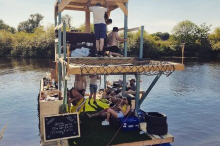 This three-storey raft has reappeared on the river in York – prompting ‘smiles and confusion’