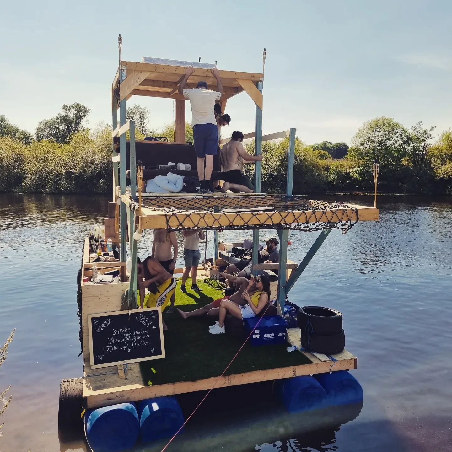 This three-storey raft has reappeared on the river in York – prompting ‘smiles and confusion’