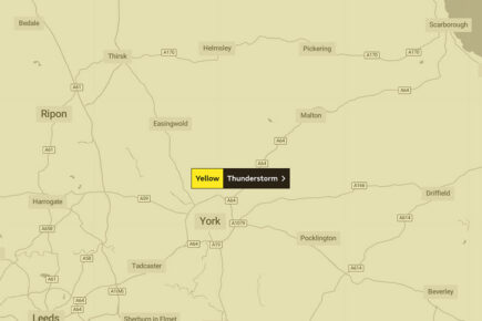 Updated: Yellow thunderstorm warning for York and North Yorkshire extended