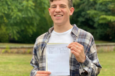 Grieving Bertie dedicates his A level results to his much missed aunt
