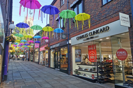 Jellyfish brollies sign off a sunny summer in Coppergate
