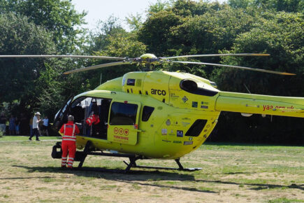 Pictures: Air ambulance lands in York park following medical emergency