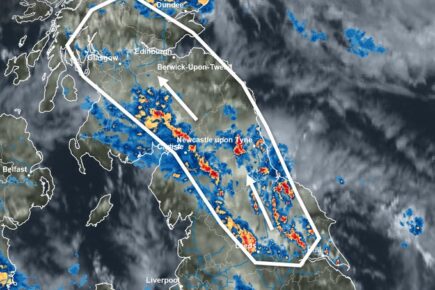 Bands of heavy rain and thunder storms move across North Yorkshire