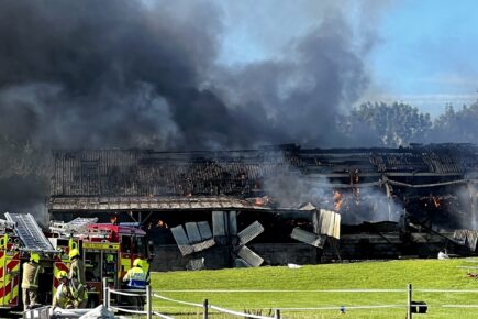Huge barn fire in North Yorkshire Village