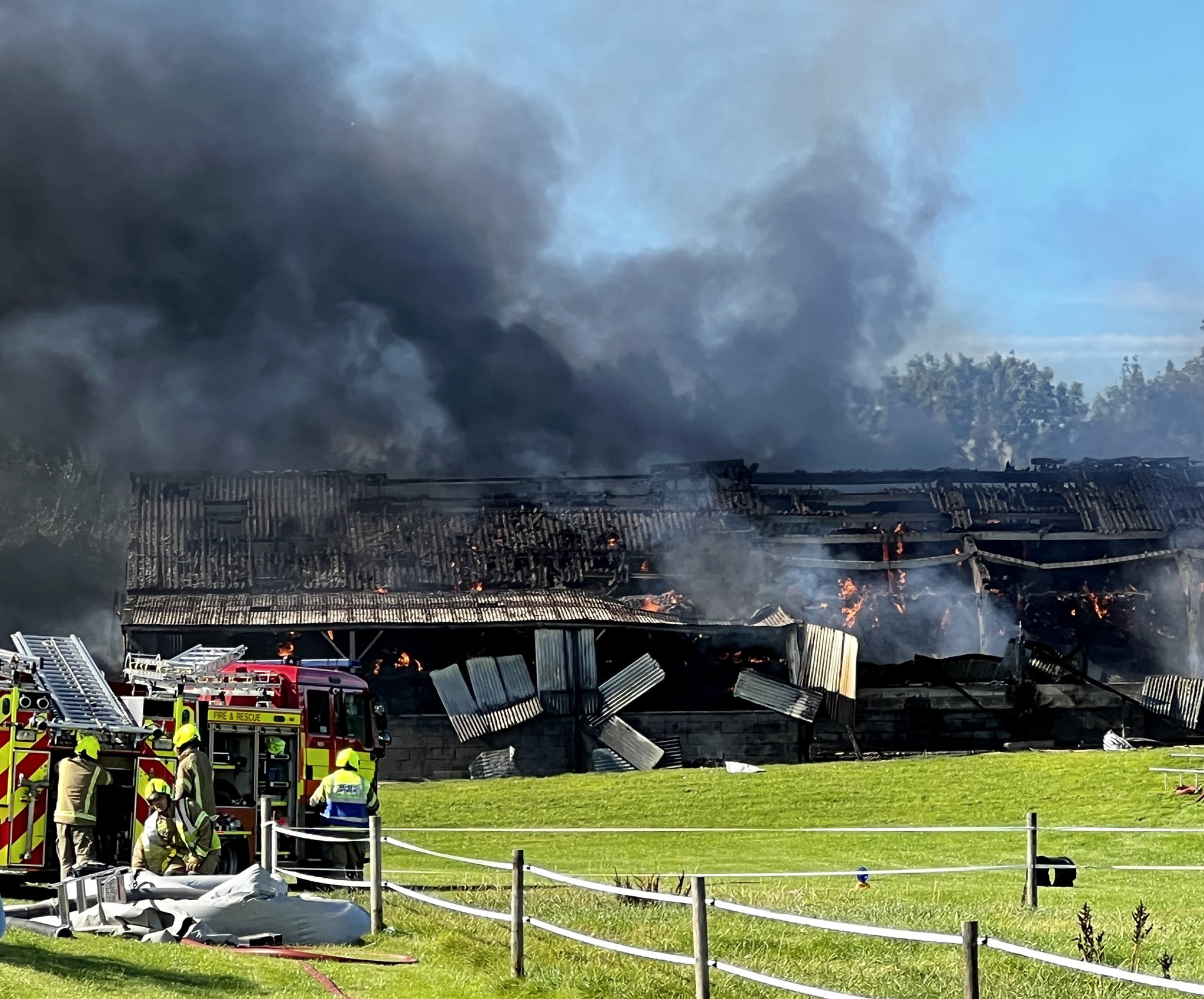Huge barn fire in North Yorkshire Village