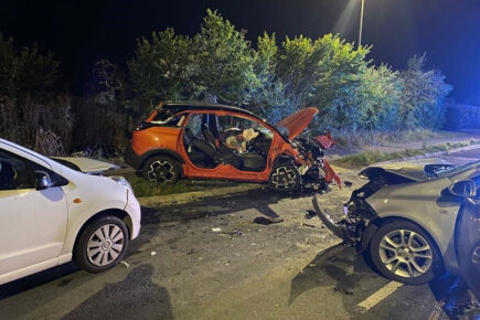 Several injured in three car crash on main North Yorkshire road