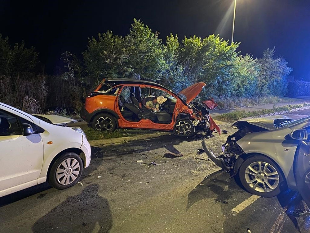 Several injured in three car crash on main North Yorkshire road