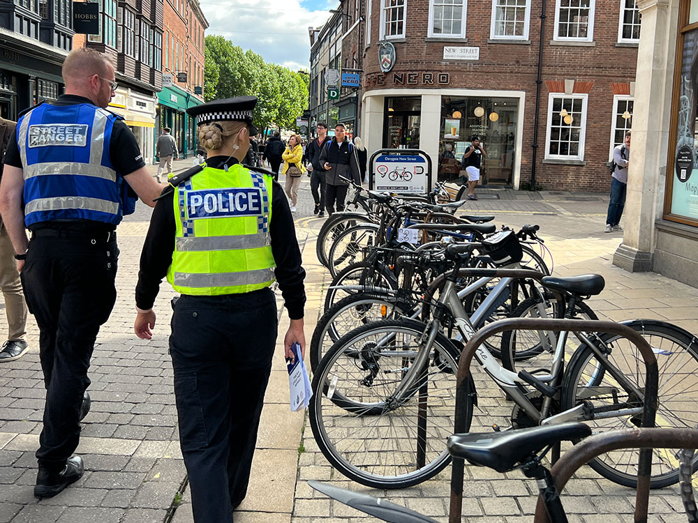 Watch: York Cycle Action Day cracks down on footstreet cyclists and promotes bike security