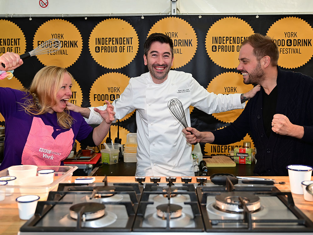 Watch: Battle stations! Radio presenters go head to head in cook-off at York Food Festival