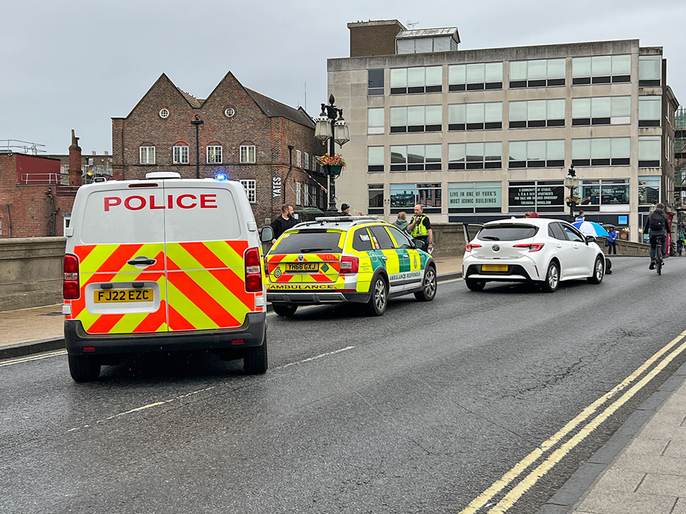 Updated: Woman pedestrian taken to hospital after crash that closed York bridge