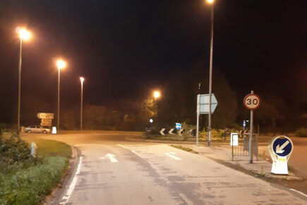 Driver injured after car hits lamppost on York roundabout