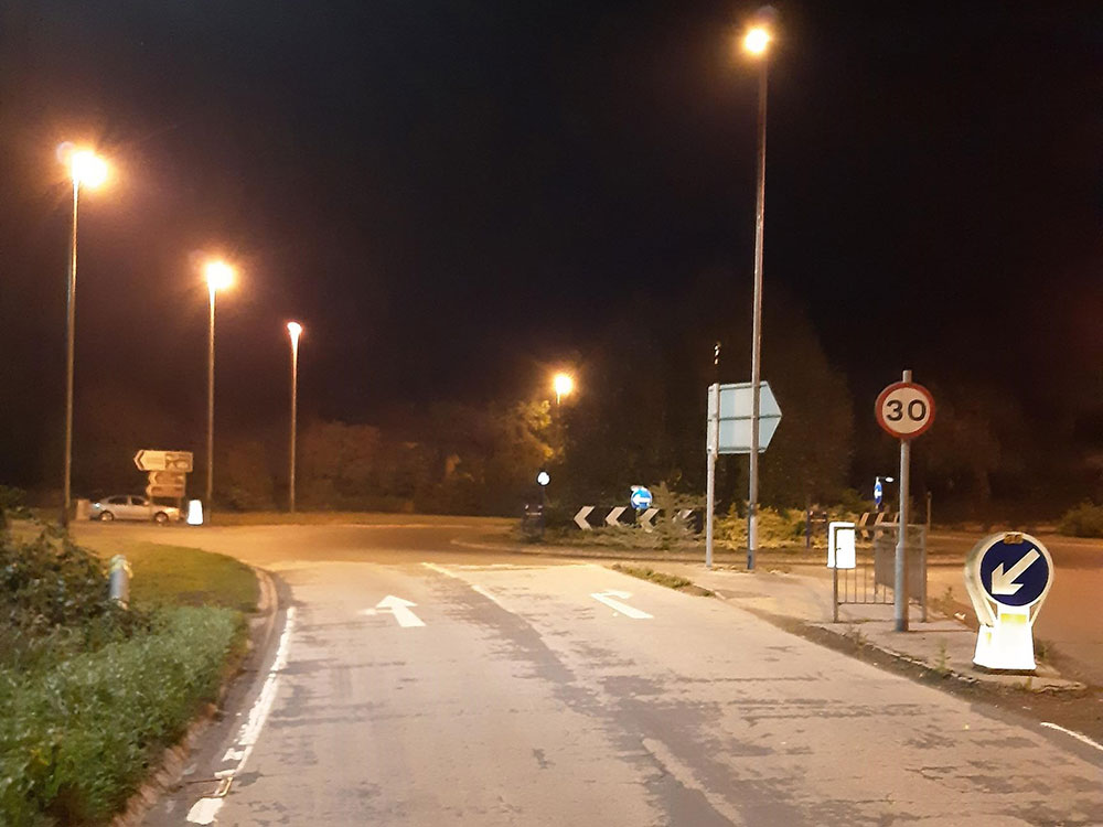 Driver injured after car hits lamppost on York roundabout