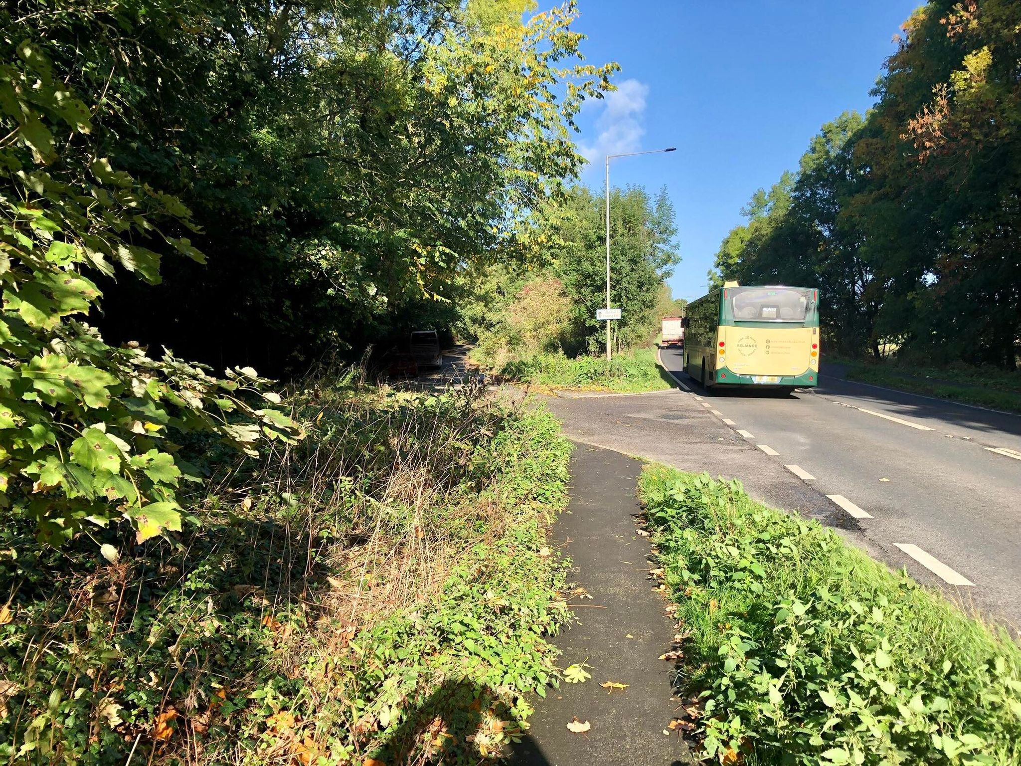 York woods next to layby fenced off to prevent dogging and cruising