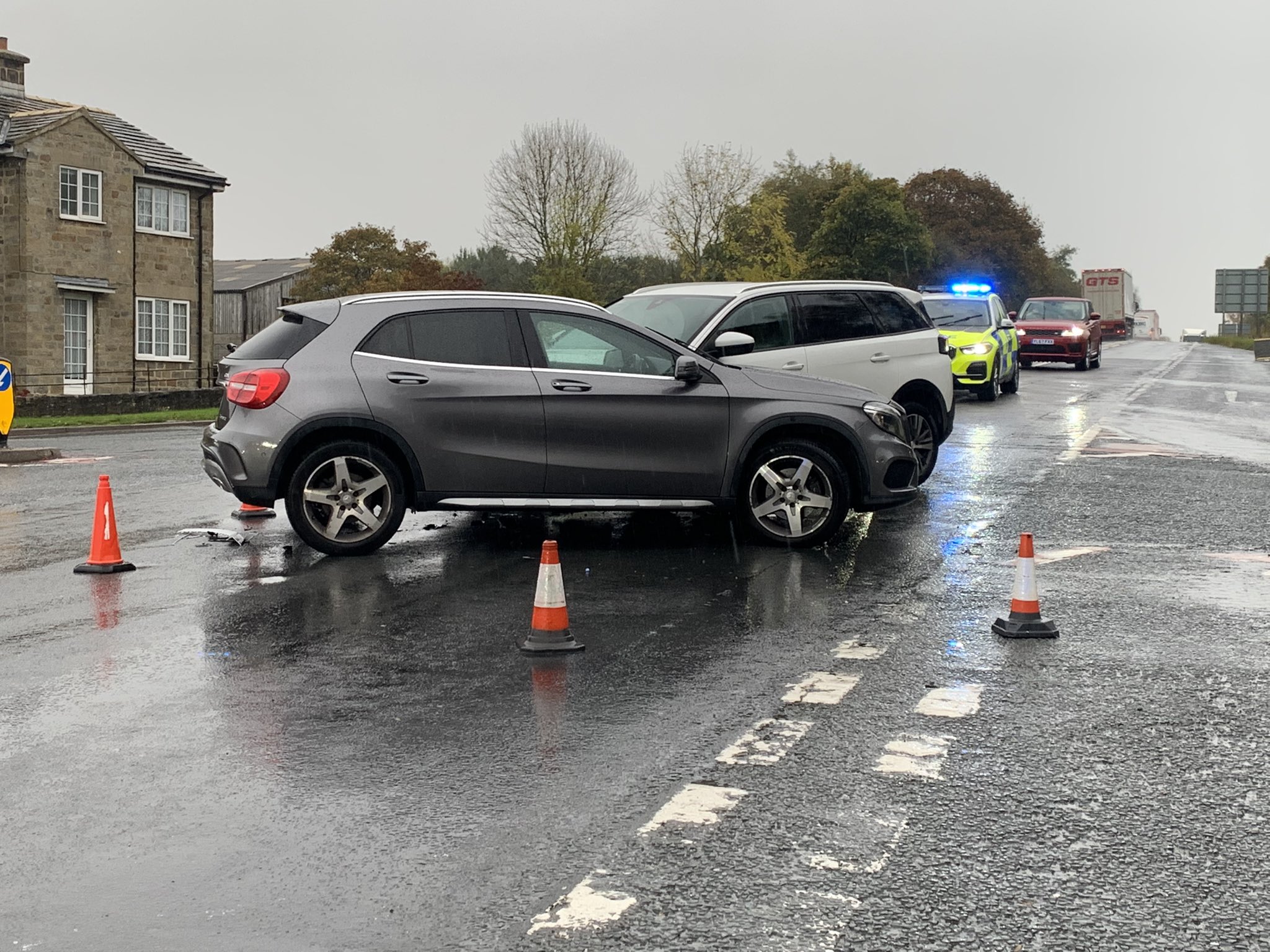 Collision partially blocks A59 near Harrogate