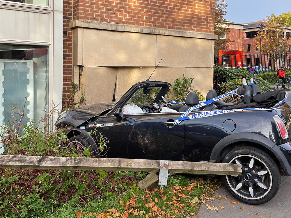 Car crashes into building in York
