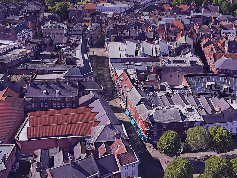 Police called after people spotted on the roof of a building in York