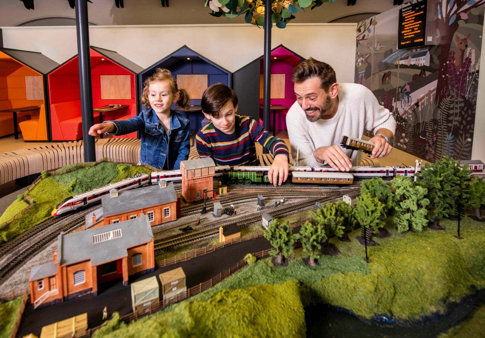 Video: LNER Family Lounge opens with a model train set and ‘beach huts’