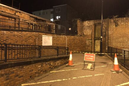 York station exit closed again after a wall collapsed