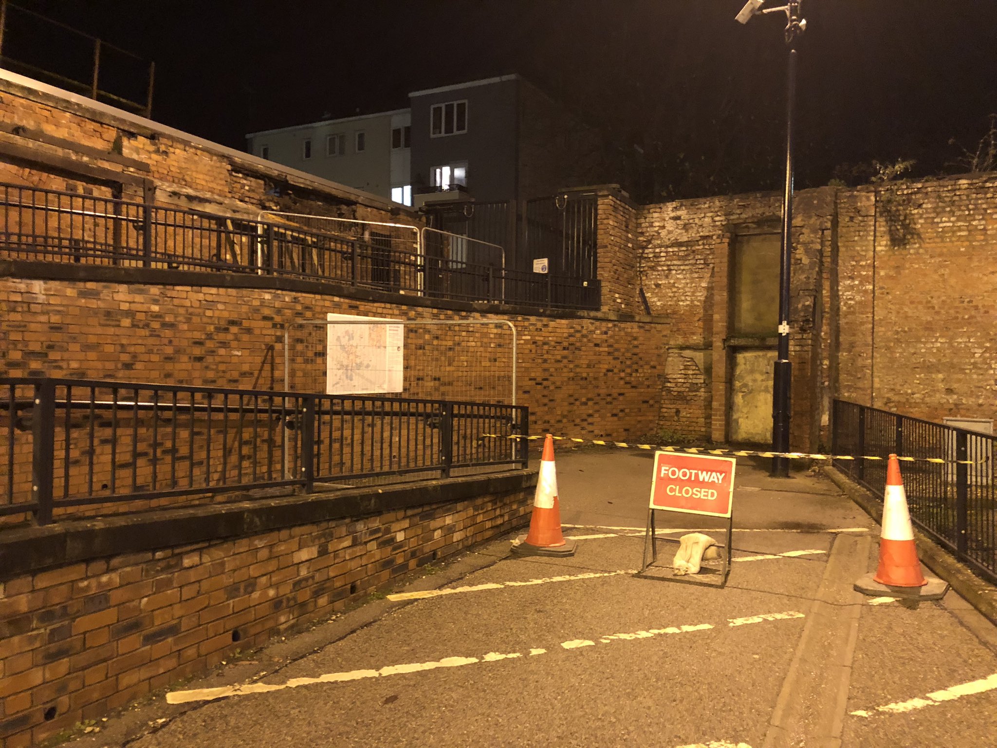 York station exit closed again after a wall collapsed