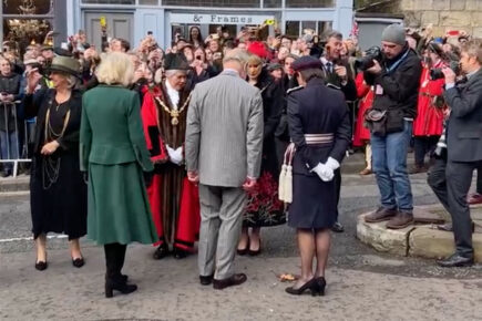 Watch: The moment eggs were thrown at the King in York – and police pounce on suspect