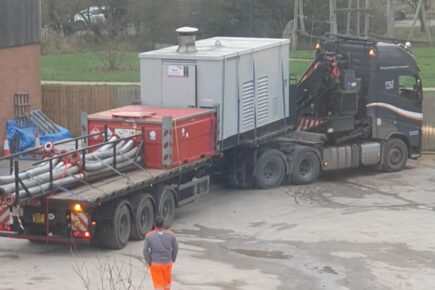 Emergency boiler arrives at the estate where residents have been without hot water and heating