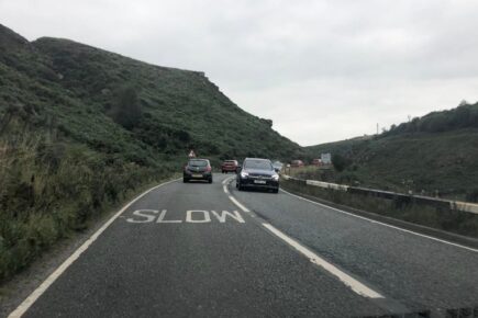 Wheel comes off car and it then crashed into four other vehicles on the A59