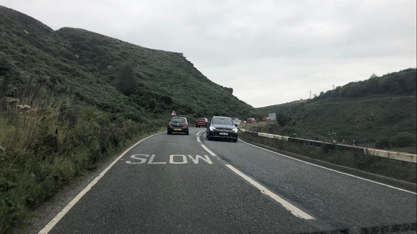Wheel comes off car and it then crashed into four other vehicles on the A59