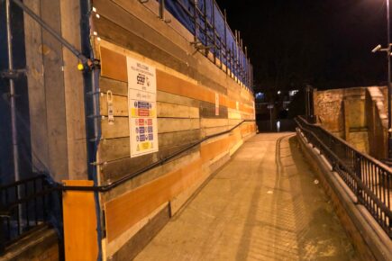 York station exit path open again after a wall collapsed