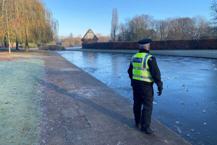 Police take action after boys seen playing on the ice in York