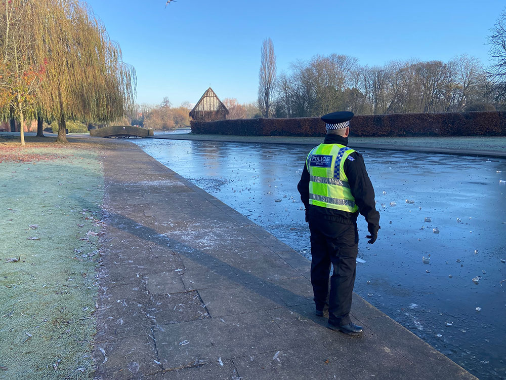 Police take action after boys seen playing on the ice in York