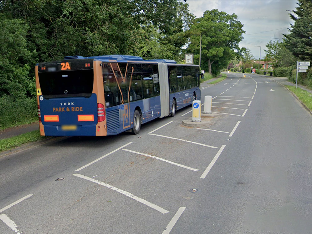 Tesla crashes into the back of a bus in York