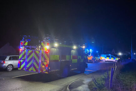 Emergency services called to crash between Mercedes and Audi